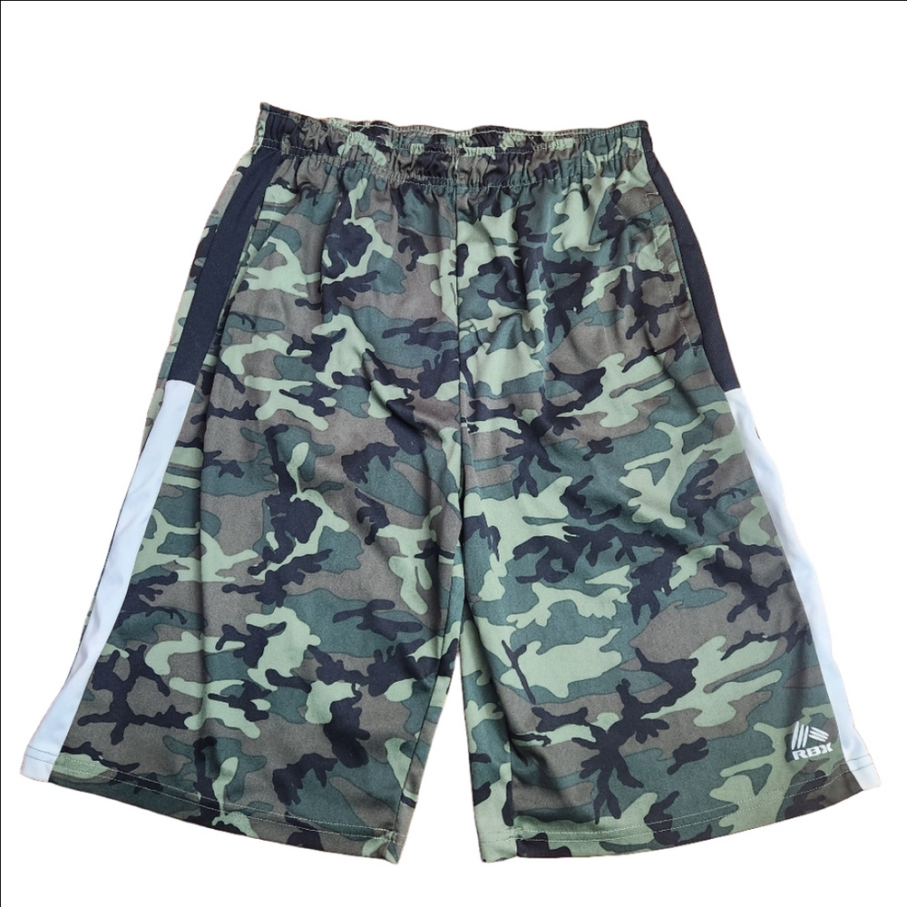 3/$25 RBX green CAMO gym shiorts SIZE XL (18/20) with pockets